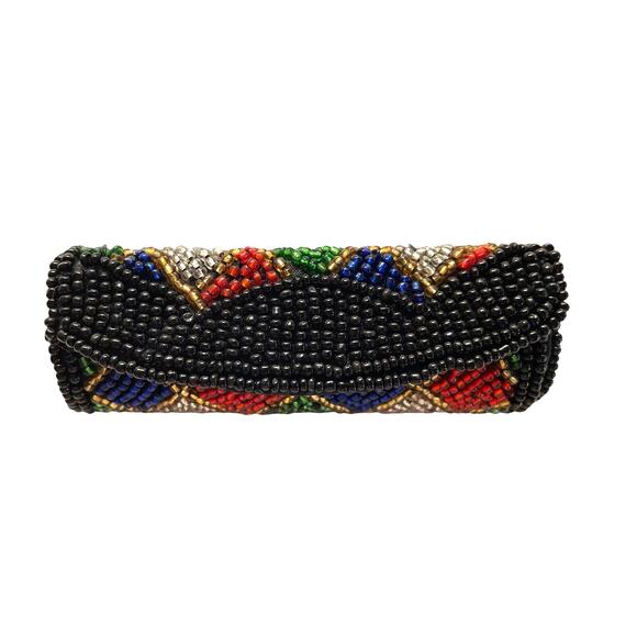 Vintage Beaded Lipstick Case with Mirror - Picture 1 of 6